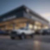 Exterior view of a Kerrville Ram dealership showcasing vehicle lineup