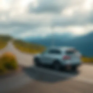 Performance of Kia Sorento Plug-in Hybrid on the Road Kia Sorento Plug-in Hybrid driving on a scenic route to reflect performance