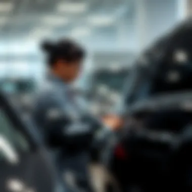 Customer service representative assisting a client
