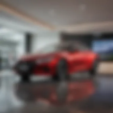 Nissan Dealership Interior Experience Interior of a Nissan dealership highlighting customer service and vehicle displays