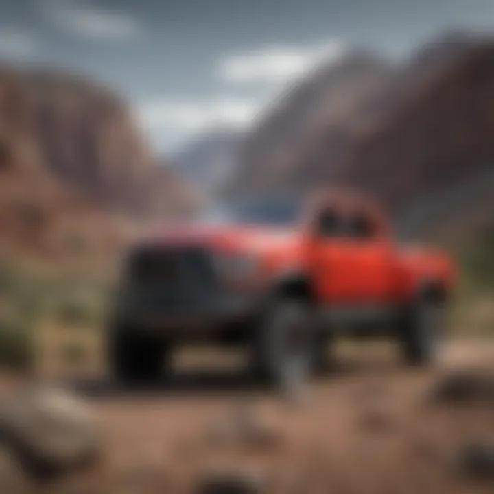 The iconic Red Ram Power Wagon showcased in a rugged landscape