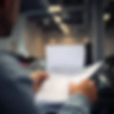 Person reviewing documents with a checklist