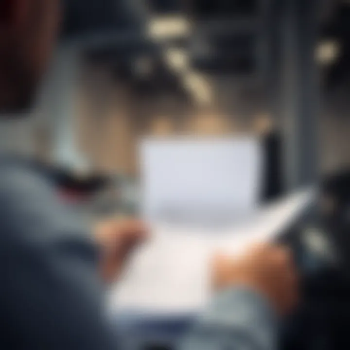Person reviewing documents with a checklist