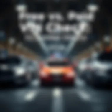 Free vs. Paid VIN Check Services A comparison chart of free versus paid VIN check services