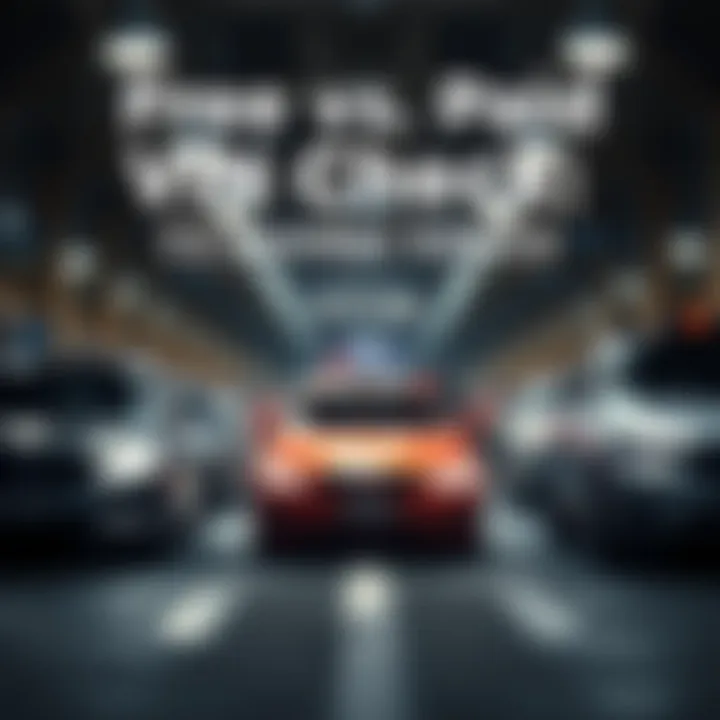 Free vs. Paid VIN Check Services A comparison chart of free versus paid VIN check services