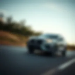 Dynamic view of a sporty crossover SUV in motion