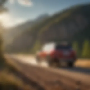 Subaru Outback traversing a scenic mountain road