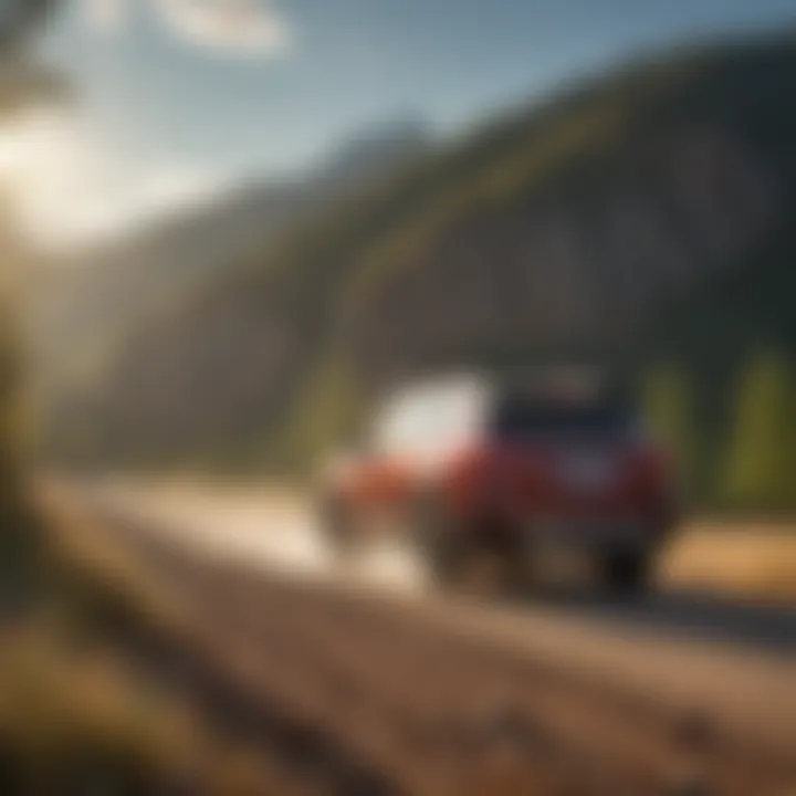 Subaru Outback traversing a scenic mountain road