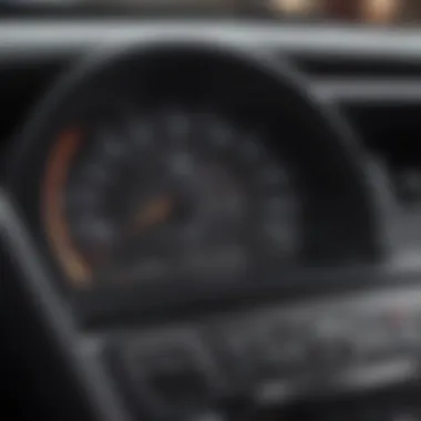 Close-up of a car dashboard displaying diagnostic information