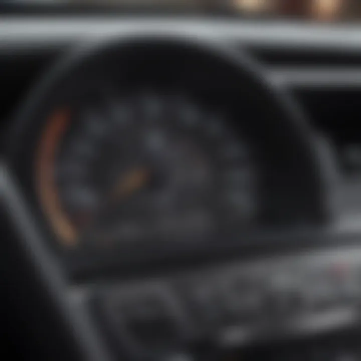 Close-up of a car dashboard displaying diagnostic information