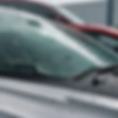 Close-up view of a 2019 Honda Accord windshield with chips