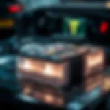Electric car battery components showcasing advanced technology