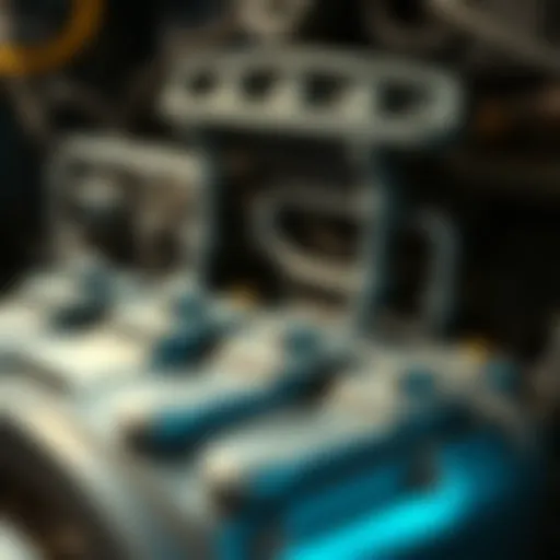 Close-up of gas air conditioning components showcasing intricate details