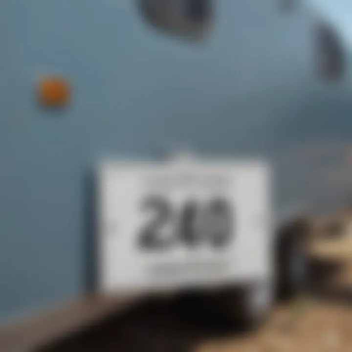 A close-up of a camper trailer price tag