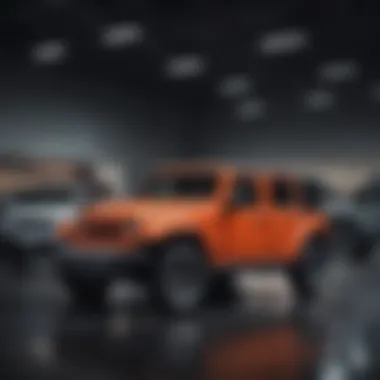 Showroom featuring a range of Jeep vehicles