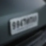 Close-up of a Vehicle Identification Number plate on a car